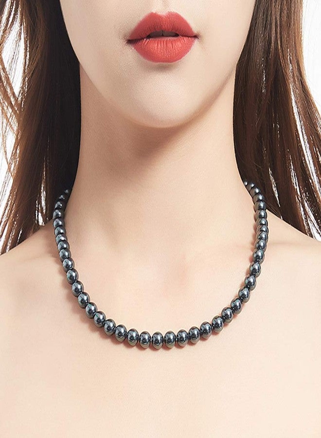 BULINLIN Beaded Strand Pearl Choker Necklace - Fashion Jewelry Birthday Gifts For Women(22-8mm Black) - Image 3